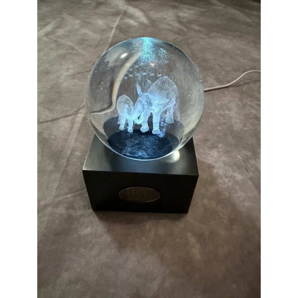 Zoo Atlanta LED Color Changing Glass Globe Night Light w/ Black Base
